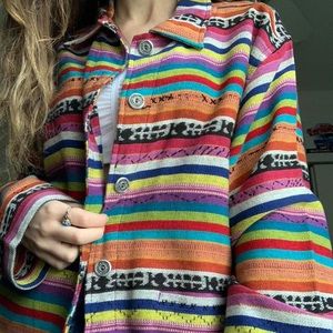 Funky multicolored tapestry jacket